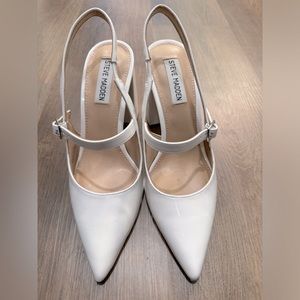 Steve Madden Maegan White Patent Heels